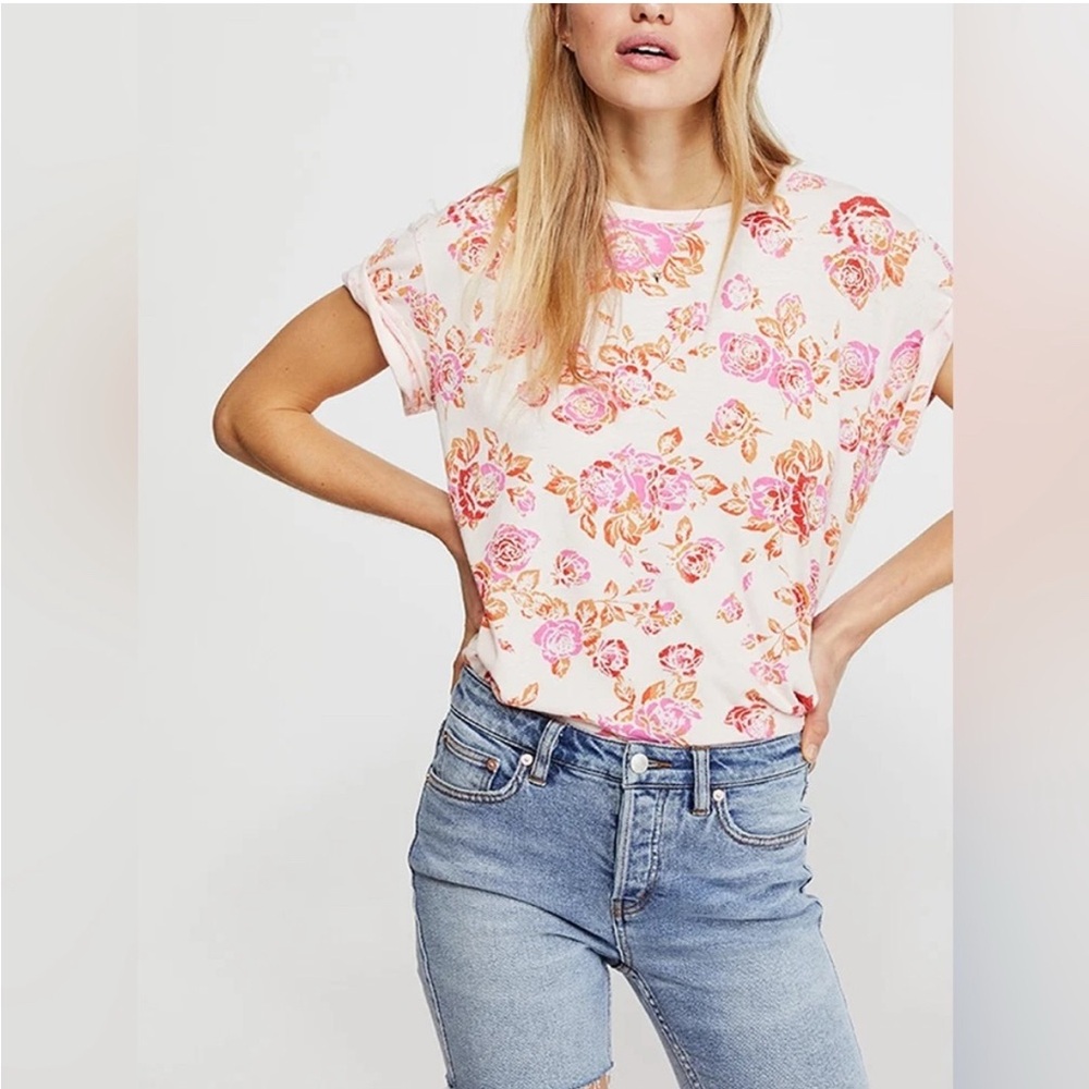 FREE PEOPLE Tourist Tee Blush Combo $68 Retail NWT